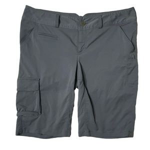Lucy Bermuda Long Shorts Nylon Gray Cargo Pockets